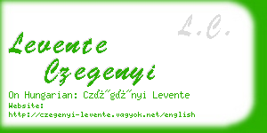 levente czegenyi business card